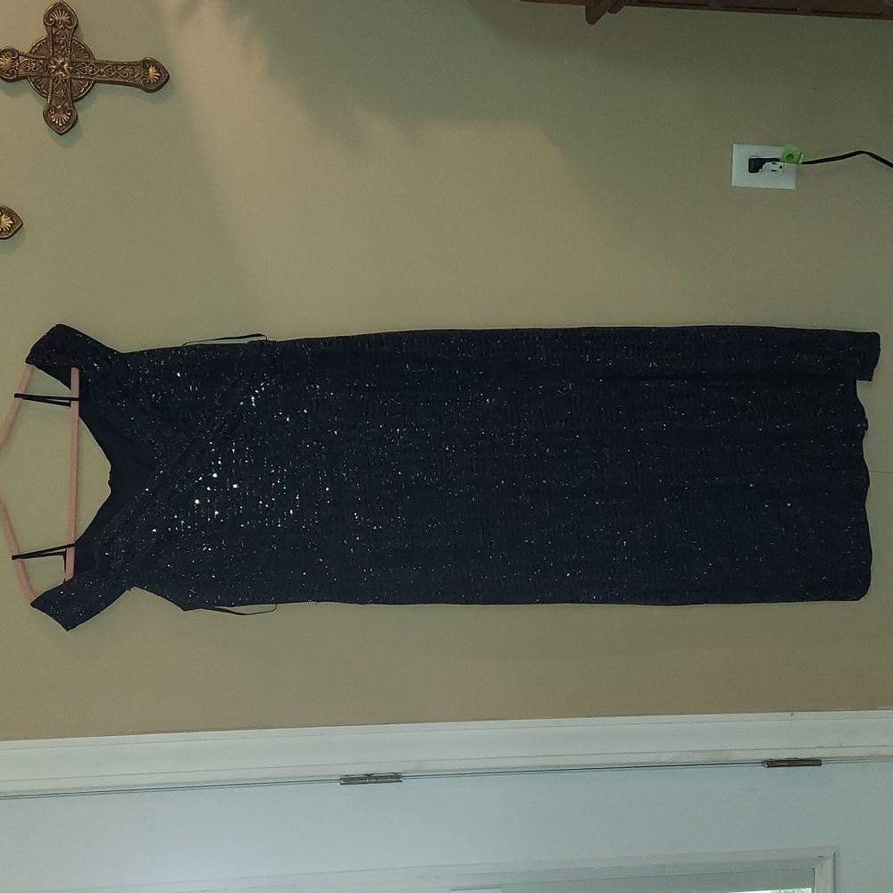 Black shimmering evening gown